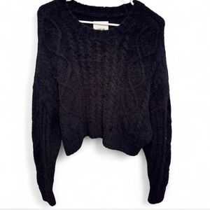Aerie Buttercream Cropped Cable Knit Sweater NWT medium